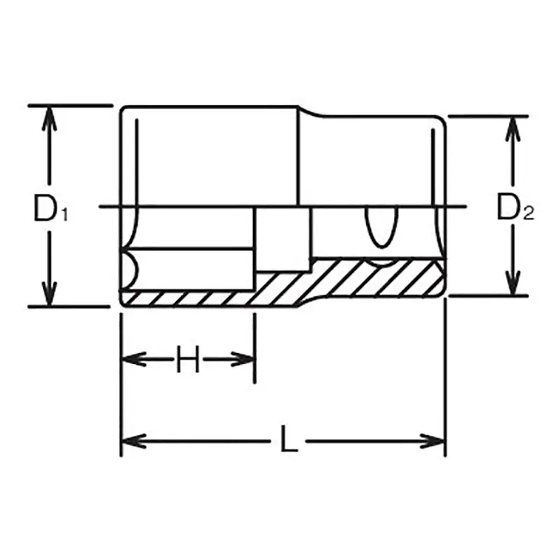 1/2 Sq. Dr. Chrome SAE 6 Point Socket  25/32" - Image 2