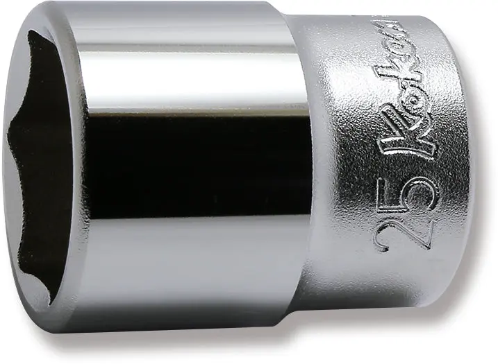 1/2 Sq. Dr. Chrome 6 Point Metric Socket 25mm