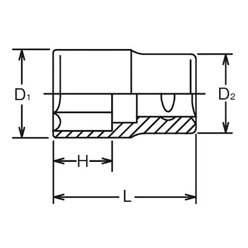 1/2 Sq. Dr. Chrome SAE 6 Point Socket  3/8" - Image 2