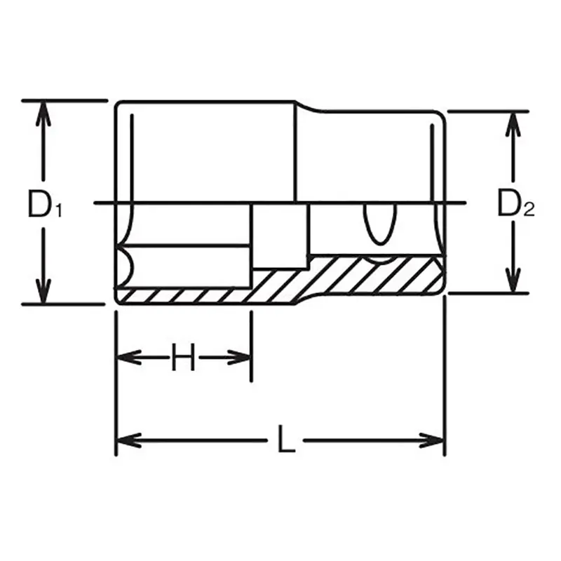 1/2 Sq. Dr. Chrome Metric 6 Point Socket 46mm - Image 2