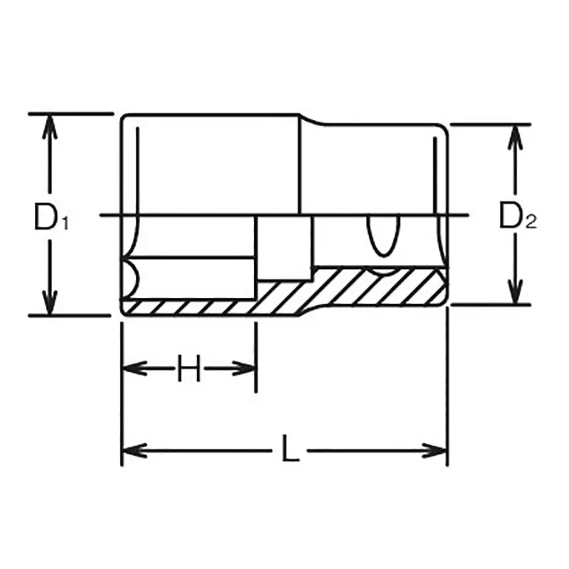 1/2 Sq. Dr. Chrome SAE 6 Point Socket 7/8" - Image 2