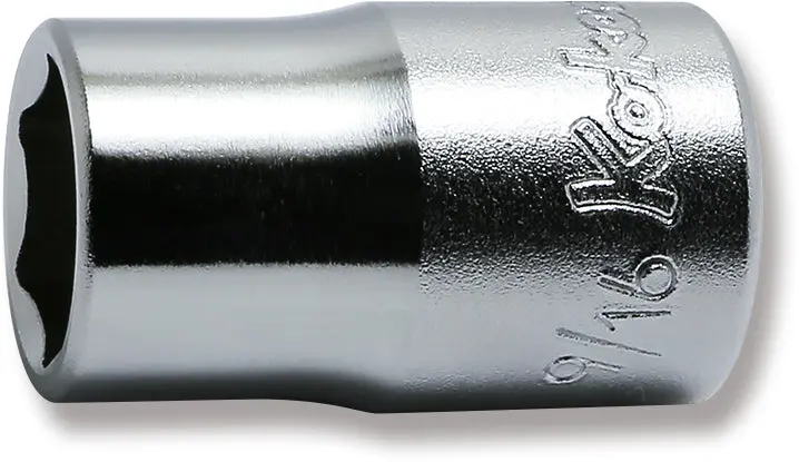 1/2 Sq. Dr. Chrome SAE 6 Point Socket  9/16"