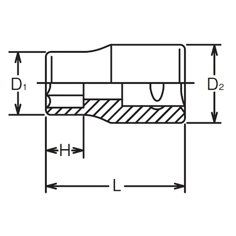 1/4 Sq. Dr. 6 point chrome Metric Socket 7mm - Image 2