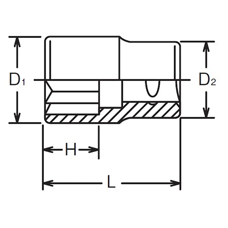 1/4 Sq. Dr. Socket  1/4 Double Square Length 22mm - Image 2
