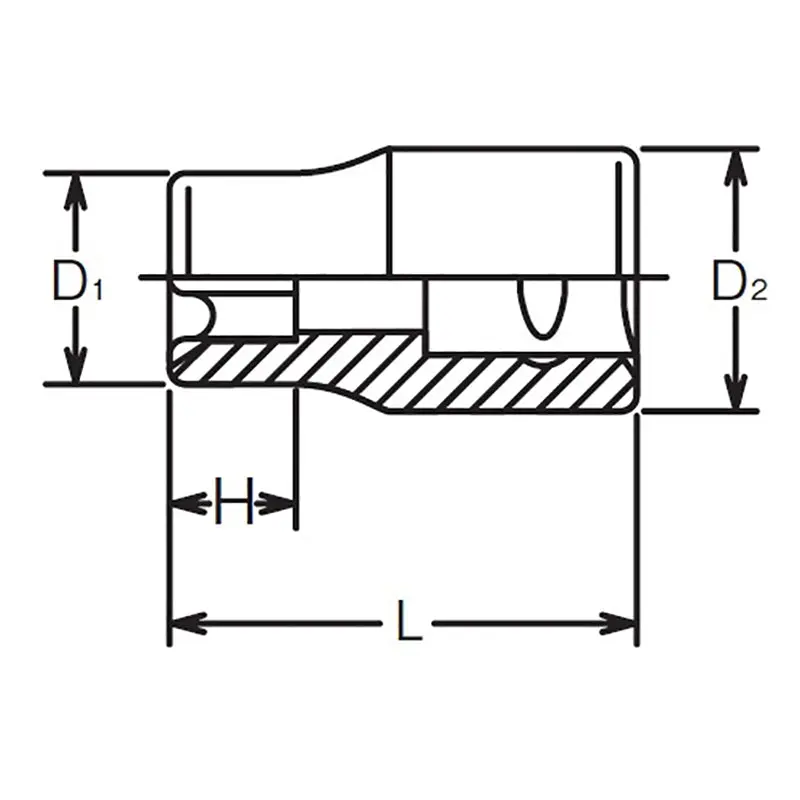 1/4 Sq. Dr. TORX E10® Socket - Length 22mm - Image 2