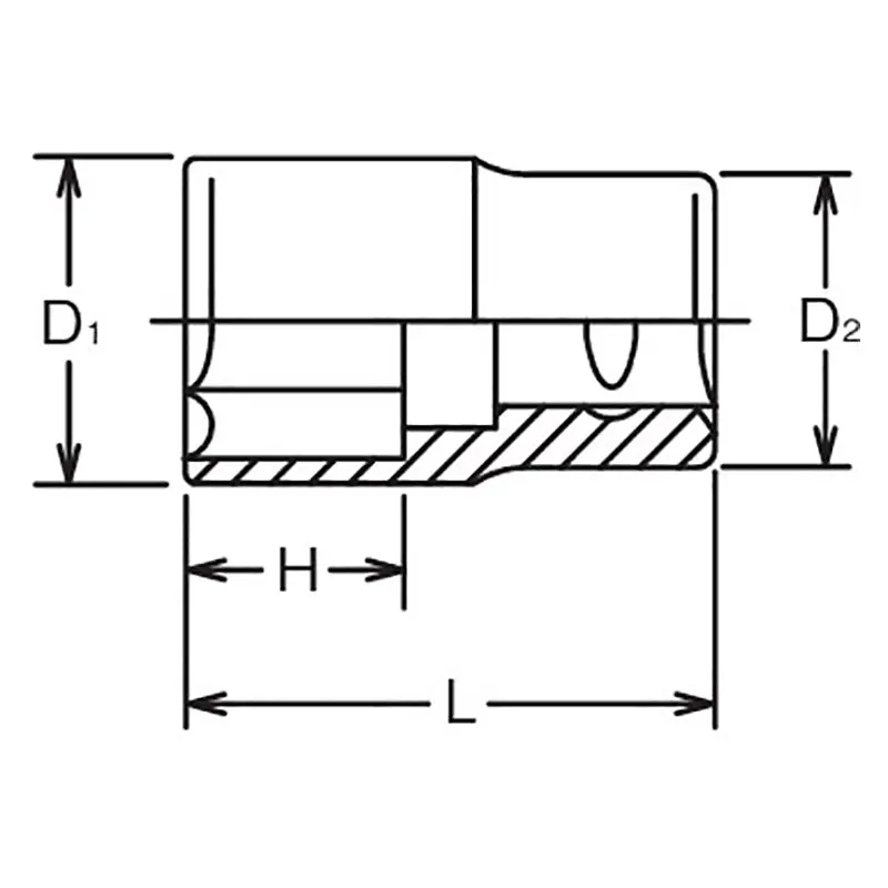 1 Sq. Dr. Socket 1.5/8 6 point Length 68mm - Image 2