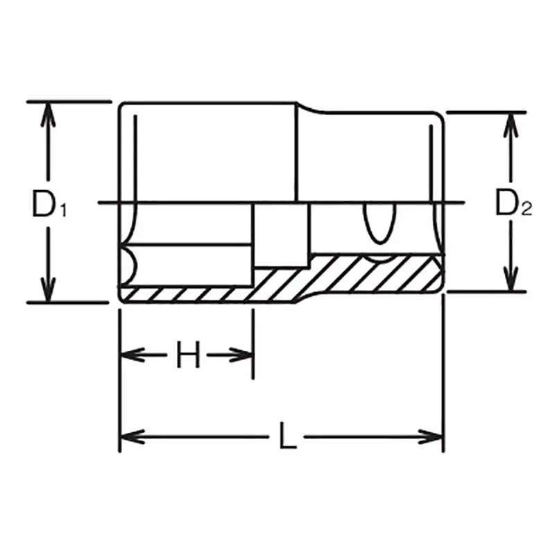 1 Sq. Dr. Socket  80mm 6 point Length 95mm - Image 2