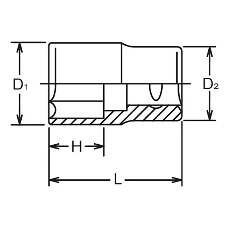 3/4 Sq. Dr. Socket  2.5/16 6 point Length 72mm - Image 2