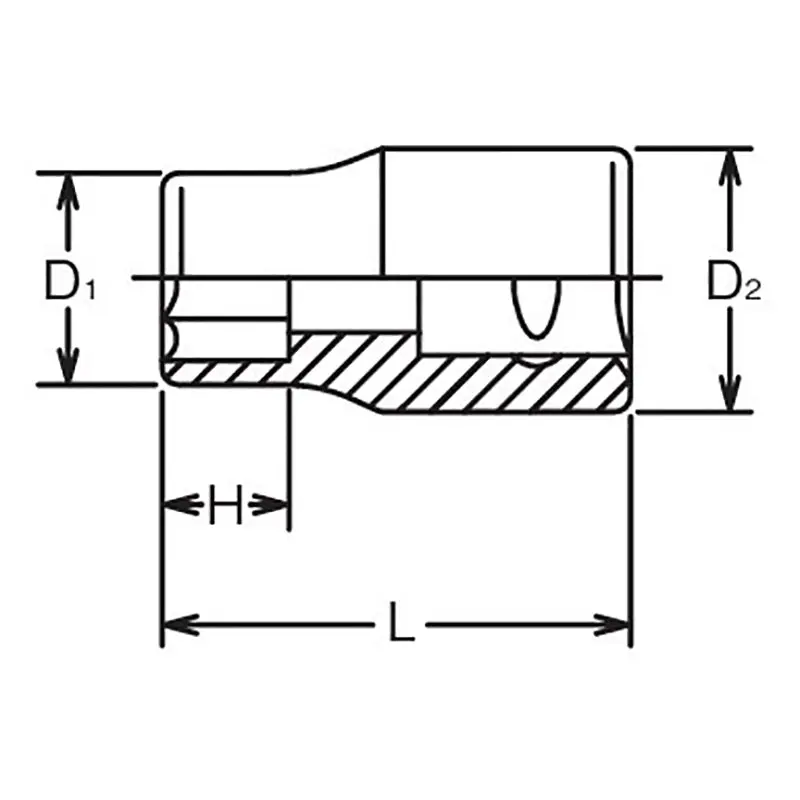 3/8 Sq. Dr. 6 point Metric Chrome Socket in 14mm - Image 2