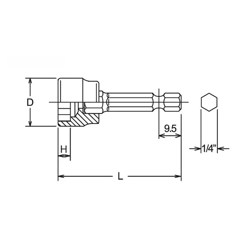 1/4 Hex Dr. Anchor Bolt Socket  17mm 6 point 50mm - Image 2