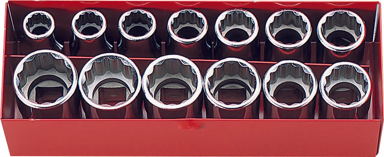 1/2 Sq. Dr. 13 Piece 12-Point SAE Socket set 3/8-15/16"