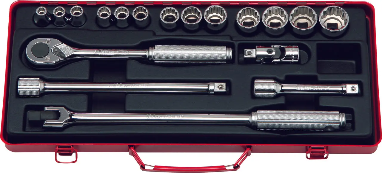 1/2 Sq. Dr. 18 Piece 12-Point Metric Socket set 8-27mm