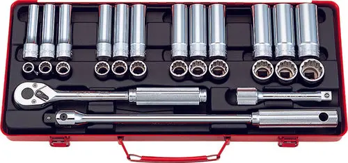 1/2 Sq. Dr. 27 Piece 12-Point Metric Socket set 10-24mm