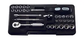 1/4 Sq. Dr. Socket set 6 point Plastic Case 31 pieces