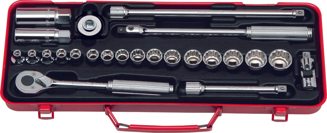 25 Piece 3/8 Sq. Dr.  6 and 12 point Automotive Socket Set