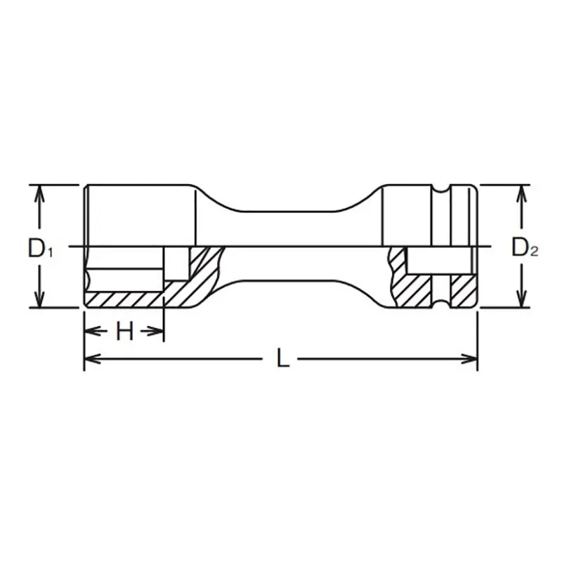 1 Sq. Dr. Extension Socket 36mm 6 point Length 170mm - Image 2