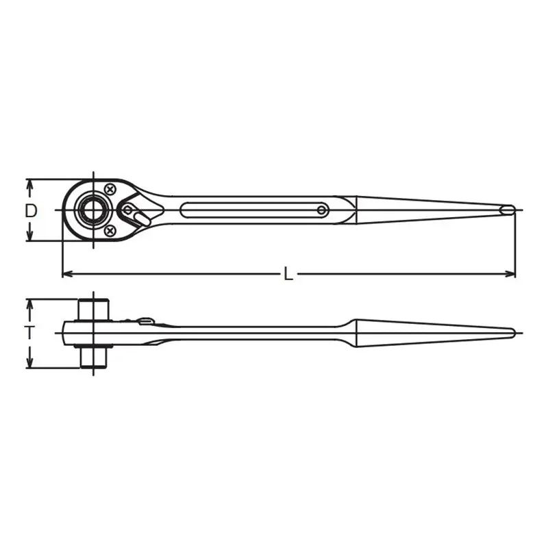 Spud Ratchet 13 x 17mm 12 point Length 380mm - Image 2