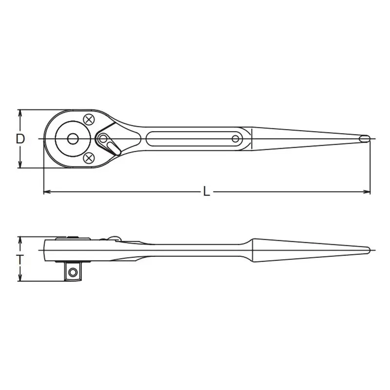 Spud Ratchet  Square  Length 380mm Push Button - Image 2