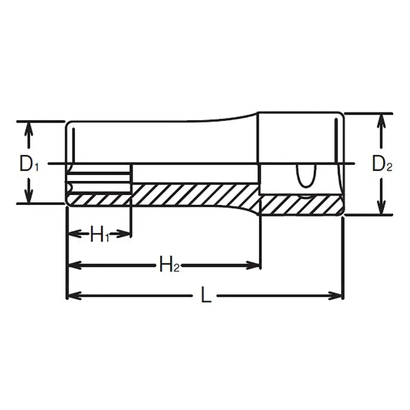1/4 Sq. Dr. Socket 13mm Surface Length 50mm - Image 2