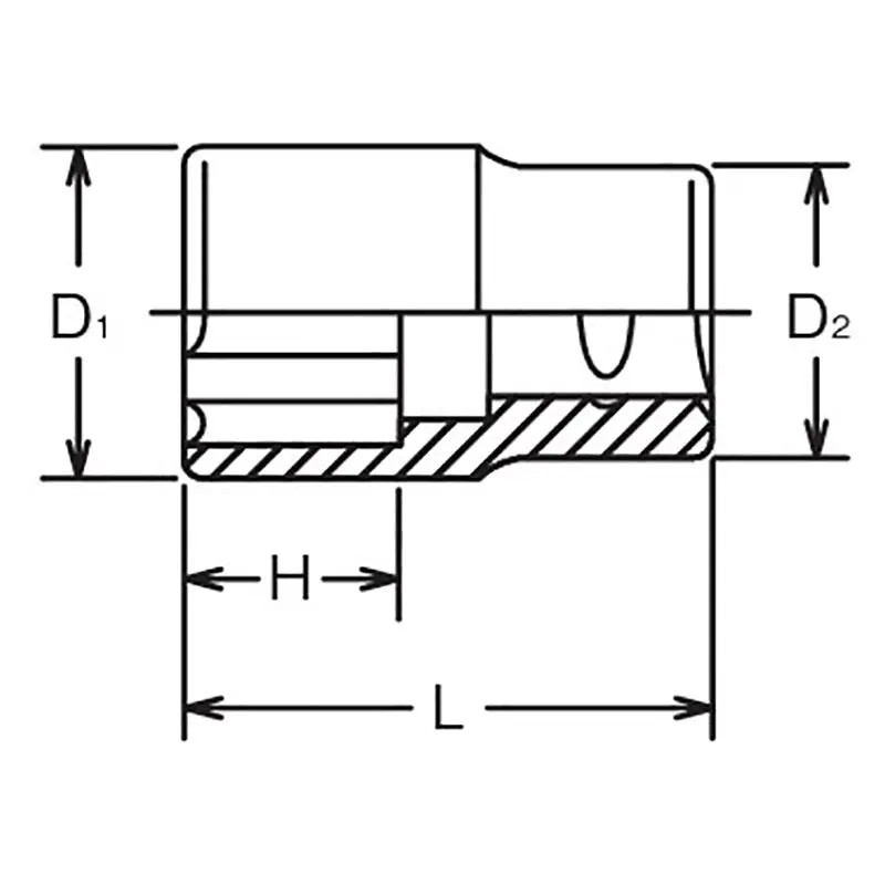 1/2 Sq. Dr. Socket 32mm Surface Length 46mm - Image 2