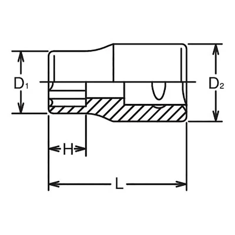 3/8 Sq. Dr. Socket 12mm Surface Length 26mm - Image 2