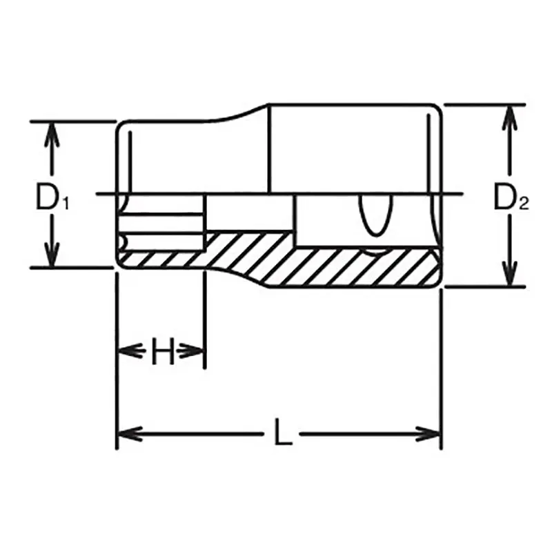 3/8 Sq. Dr. Socket  19mm Surface Length 30mm - Image 2