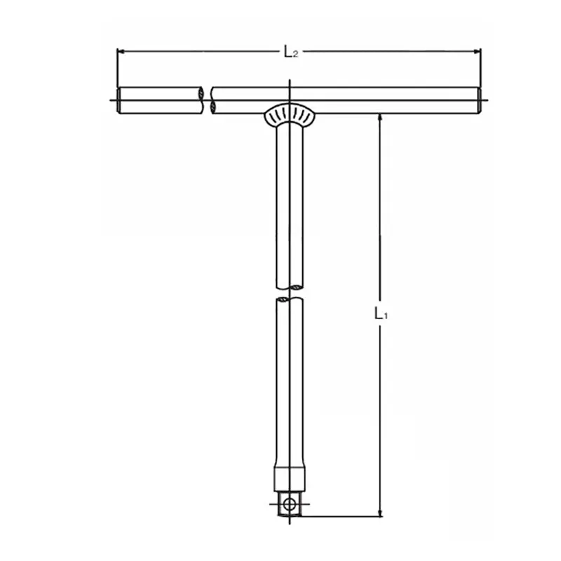 T Handle  3/8 Square Length 268 x 190mm Short - Image 2