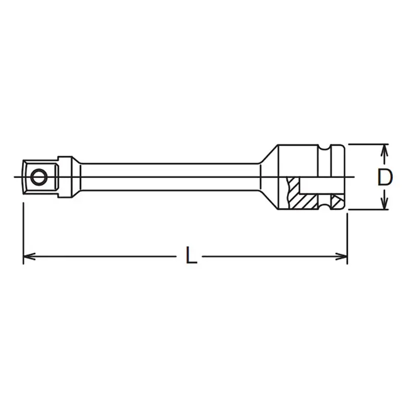1/2 Sq. Dr. Torsion Extension Bar 120Nm Length 201mm Pin type - Image 2