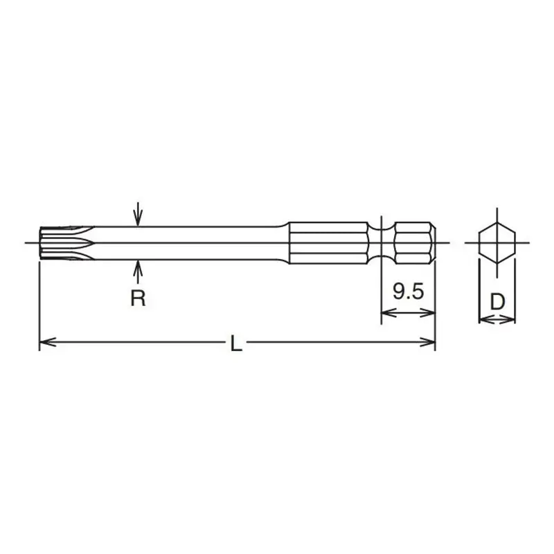 1/4 Hex Dr. TORX® T15 Bit - Length 70mm - Image 2