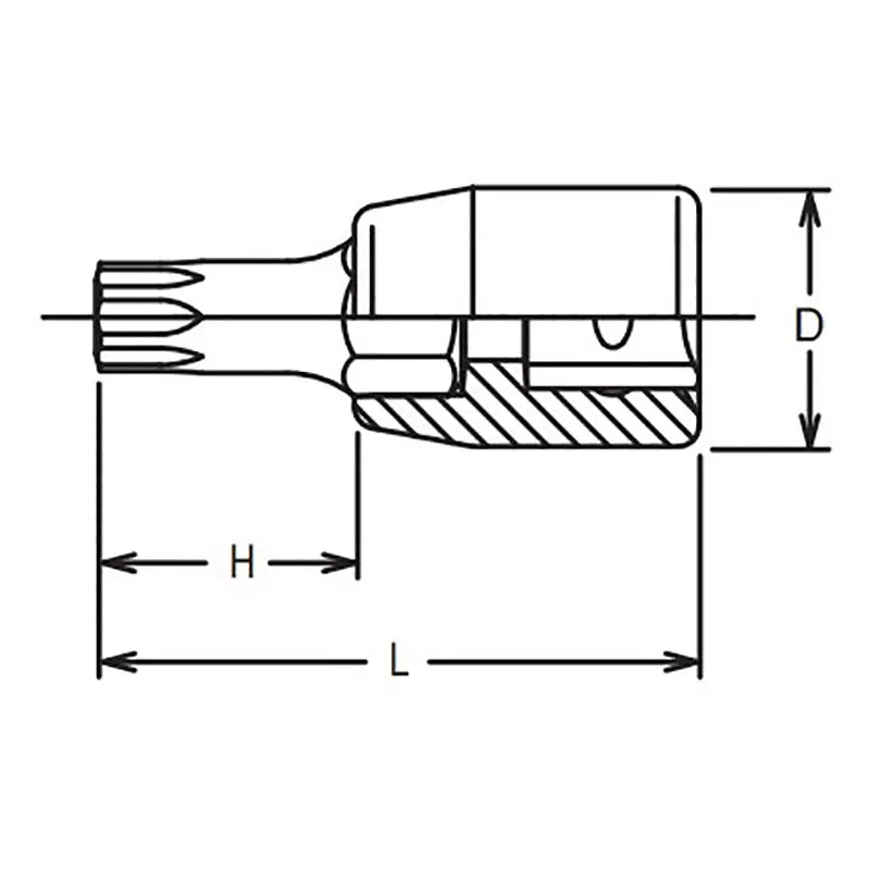 1/4 Sq. Dr. TORX® T25 Bit Socket -  Length 80mm - Image 2