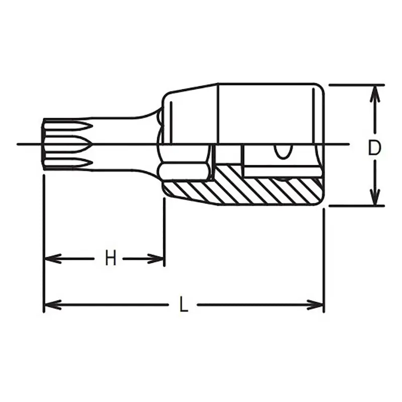 1/4 Sq. Dr. Tamper-Resistant TORX® T30H Bit Socket - Length 28mm - Image 2