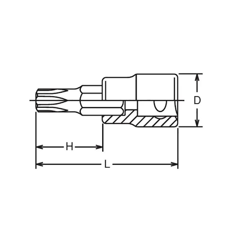 3/8 Sq. Dr. TORX® T20 Bit Socket - Length 140mm - Image 2