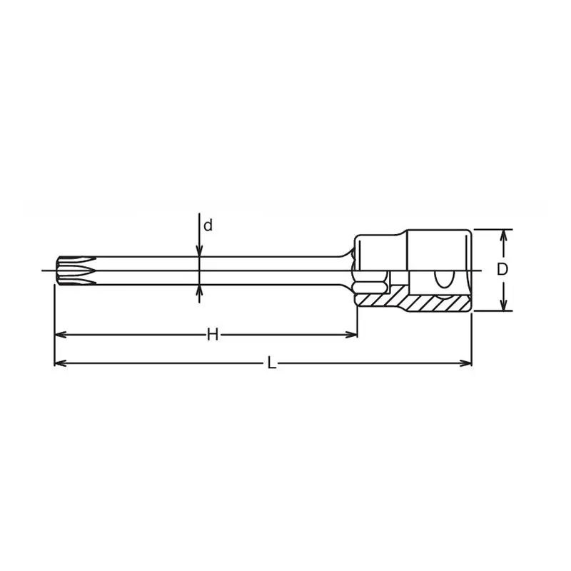 3/8 Sq. Dr. Round Shank Tamper-Resistant TORX® T25H - Length 100mm - Image 2