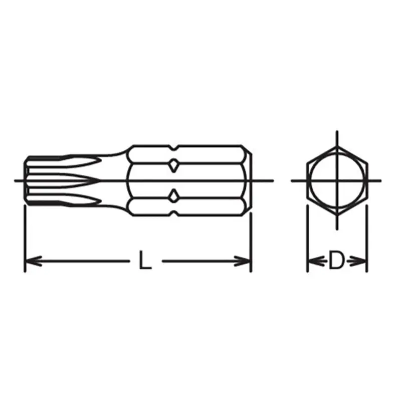 5/16 Hex Dr. Tamper-Resistant TORX® T15H Socket - Length 32mm - Image 2