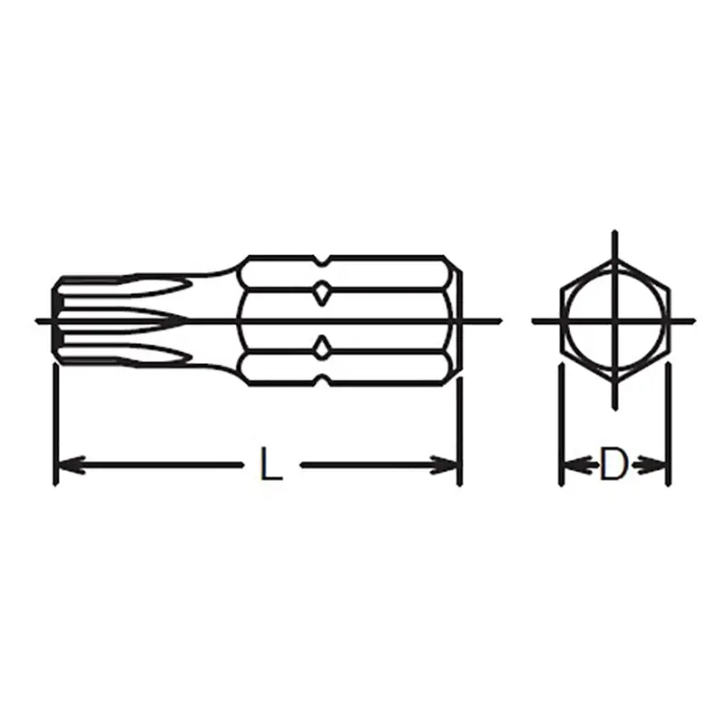 1/4 Hex Dr. TORX® T20 Bit - Length 25mm - Image 2