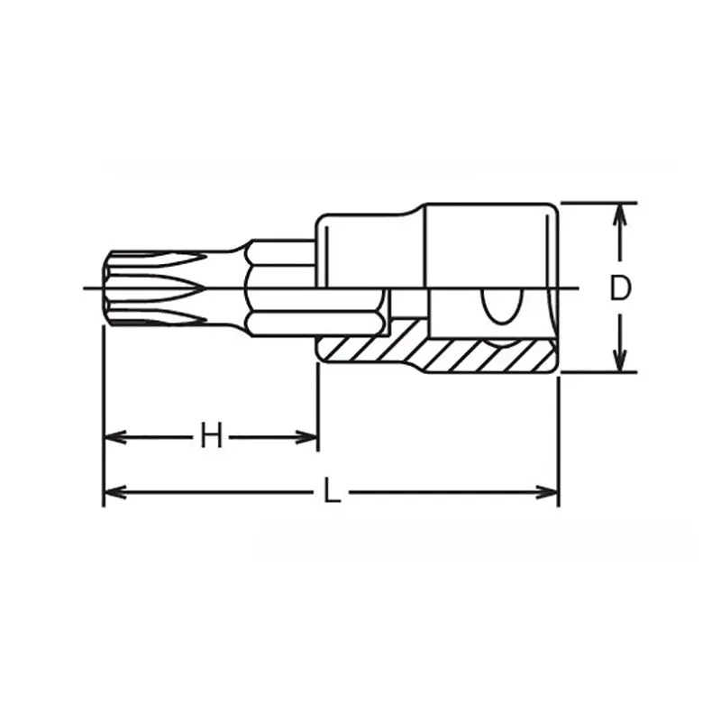 1/2 Sq. Dr. Bit Socket TORXplus® 60IP  Length 100mm - Image 2
