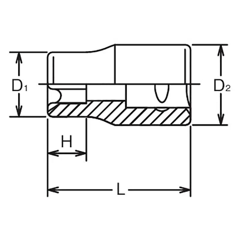 1/2 Sq. Dr. Socket TORX® E10 Length 36mm - Image 2