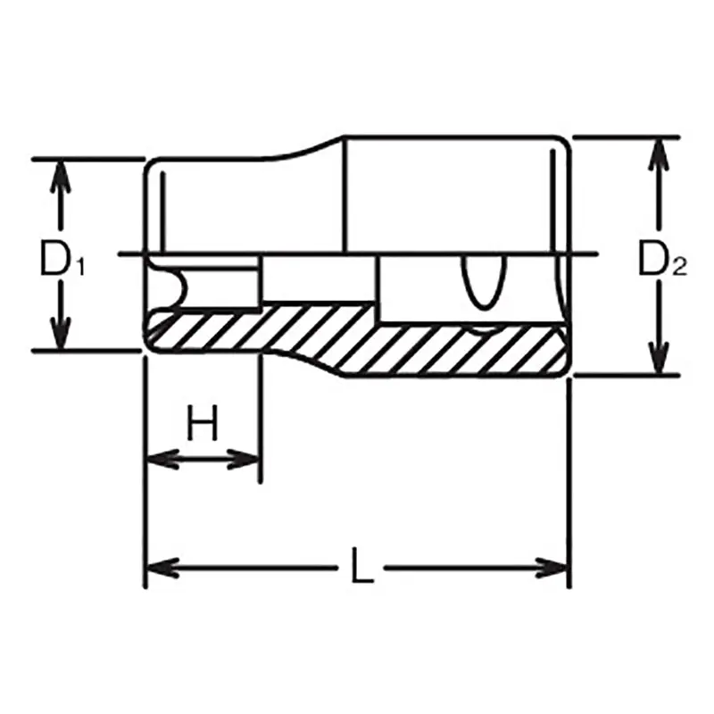 3/8 Sq. Dr. TORX® E8 Socket - Length 26mm - Image 2