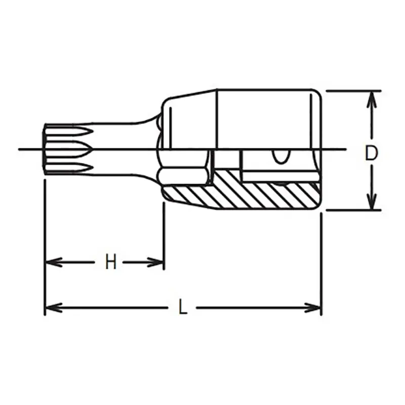 1/4 Sq. Dr. Tamper-Resistant TORXplus® 9IPR Bit Socket - Length 28mm - Image 2