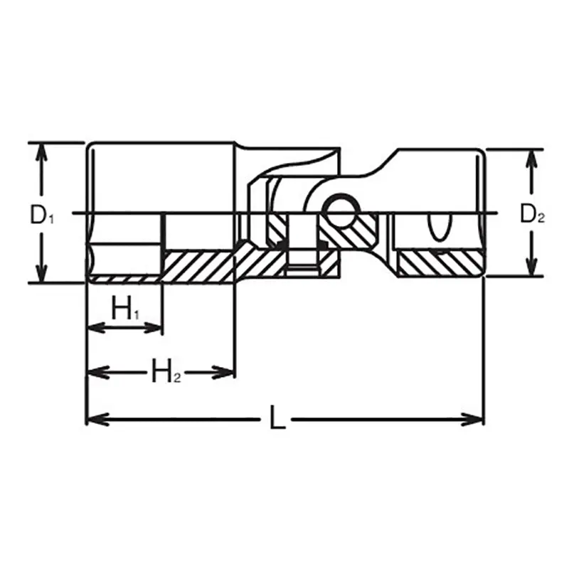 3/8 Sq. Dr. Universal Socket 12mm Length 75mm - Image 2