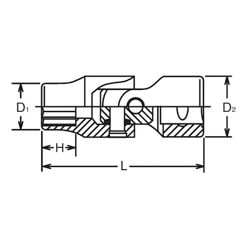 1/4 Sq. Dr. Universal Socket  5/16 12 point 34.6mm Aerospace - Image 2