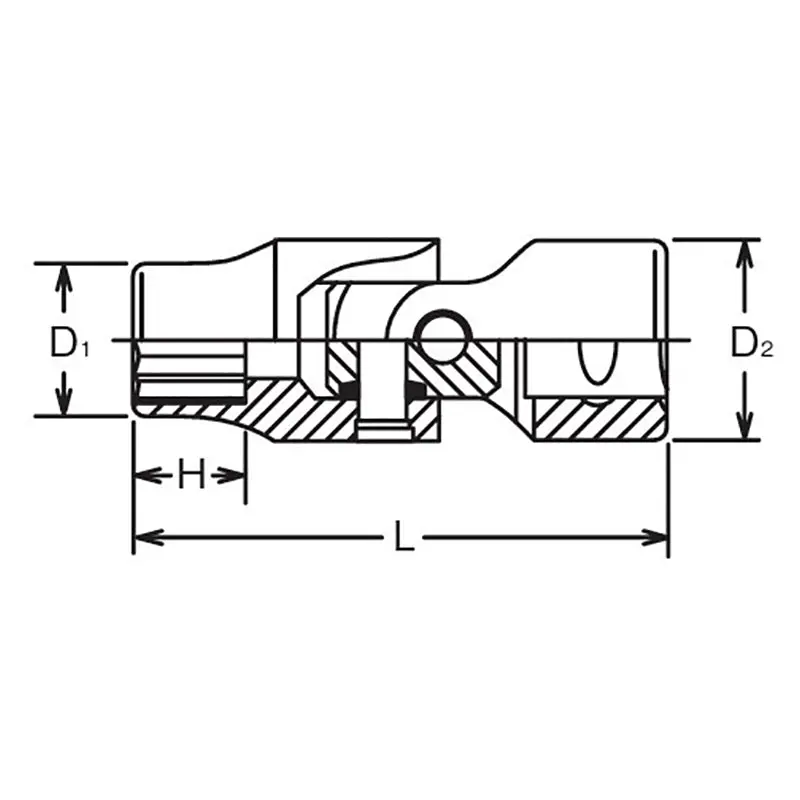 3/8 Sq. Dr. Universal Socket 19mm 12 point Length 56.5mm - Image 2