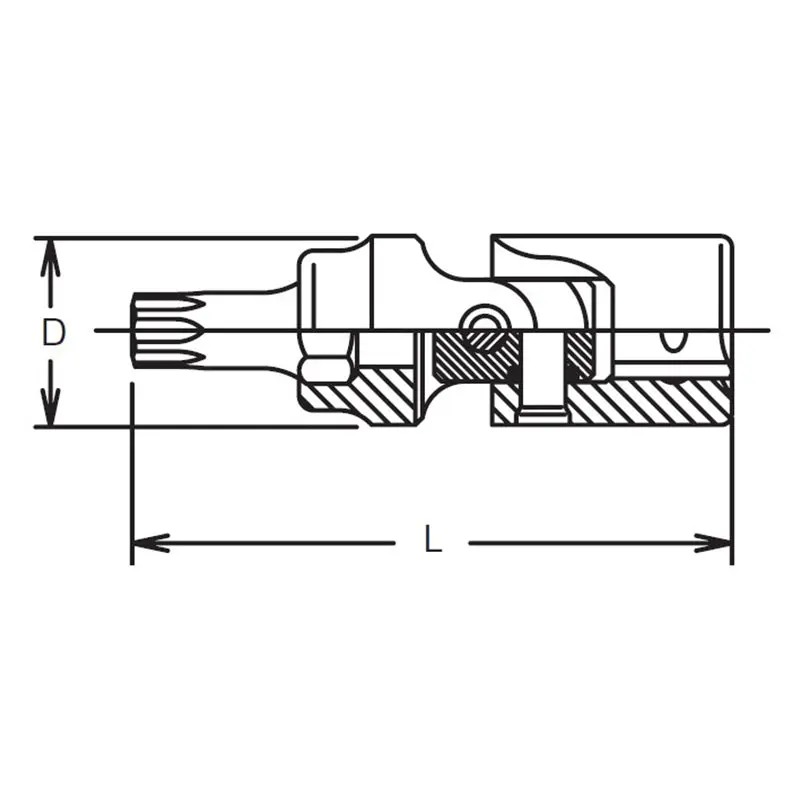 1/4 Sq. Dr. Universal TORX® T30 Bit Socket - Length 42mm - Image 2