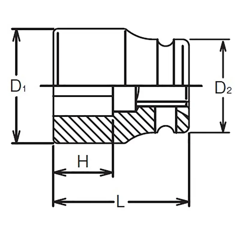 3/8 Sq. Dr. Socket  12mm 4 point Length 32mm Weld Nut - Image 2