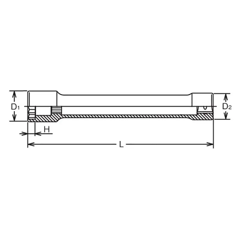 1 Sq. Dr. Extra Long Wheel Nut Socket 32mm 6 point Length 400mm - Image 4