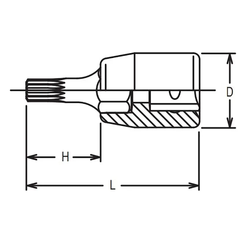 1/4 Sq. Dr. Bit Socket XZN M5 Length 50mm - Image 2