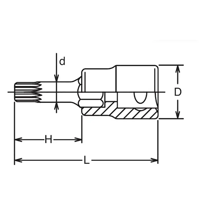 3/8 Sq. Dr. Bit Socket XZN M14 Triple Square Length 38mm - Image 2