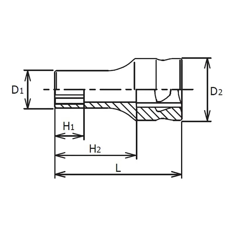 1/4 Sq. Dr. Socket 14mm 6 point Length 30mm Z-series - Image 2
