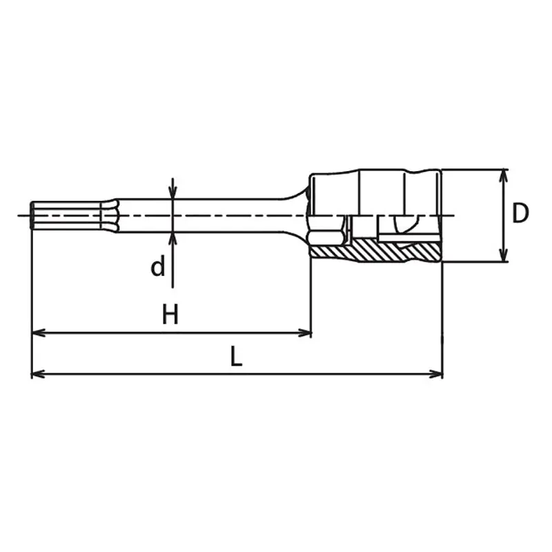3/8 Sq. Dr. Bit Socket 12mm 6 point Length 50mm Z-series - Image 2